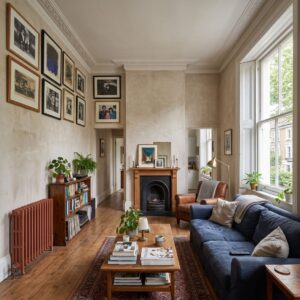 How To Clean Skirting Boards and Picture Rails in a High-ceilinged London Living Room