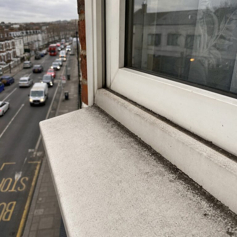 Why Do the Windowsills Go Black Again Within a Fortnight on a Main Road?